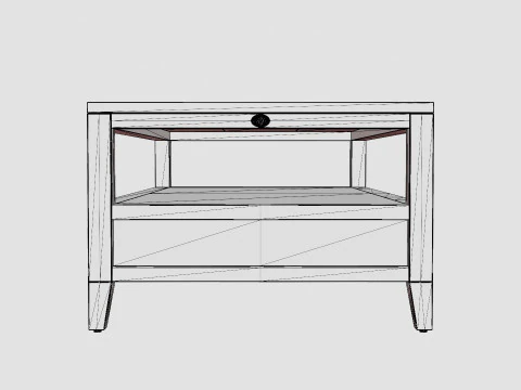 Martino coffee table wenge 3D Model