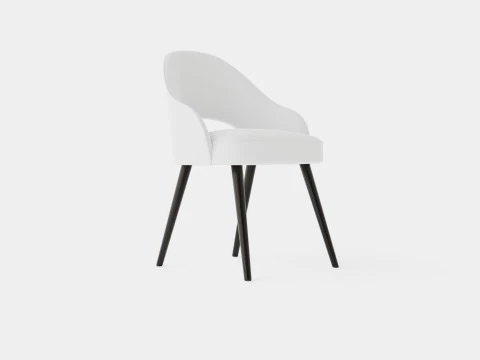 Kursi makan Milano berwarna putih Model 3D