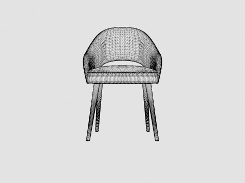 Milano dining chair off white 3D Model