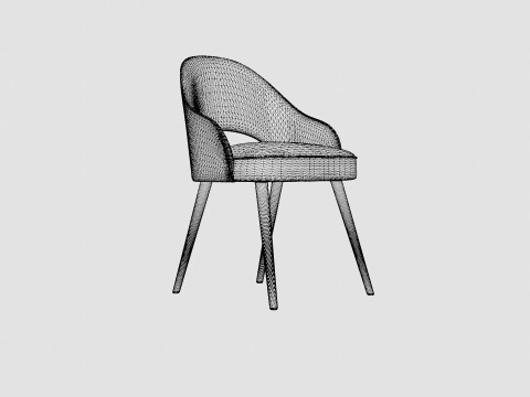 Milano dining chair off white 3D Model