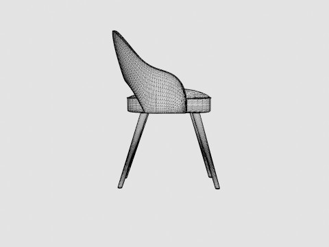 Milano dining chair off white 3D Model