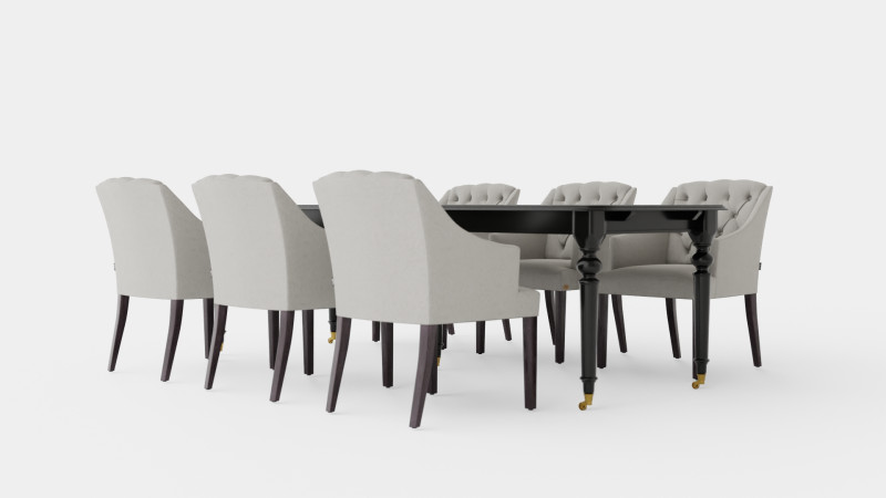 Modus black with Delano chair sand Dining Set Modello 3D .c4d .max .obj .3ds .fbx .stl .blend 