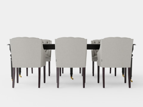Modus black with Delano chair sand Dining Set Modello 3D