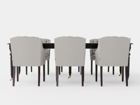 Modus black with Delano chair sand Dining Set Modello 3D