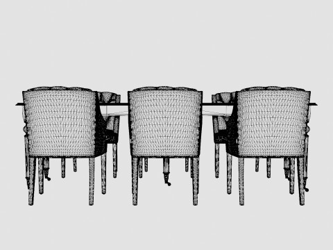Modus black with Delano chair sand Dining Set Modello 3D