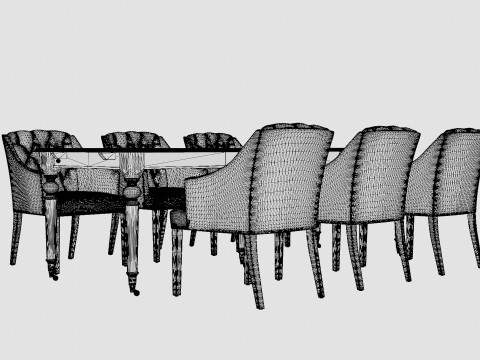 Modus black with Delano chair sand Dining Set Modello 3D