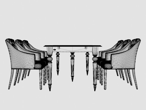 Modus black with Delano chair sand Dining Set Modello 3D