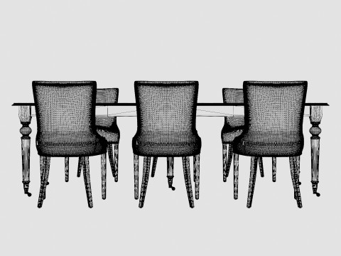 Modus black with Hudson chair sand Dining Set 3D Model