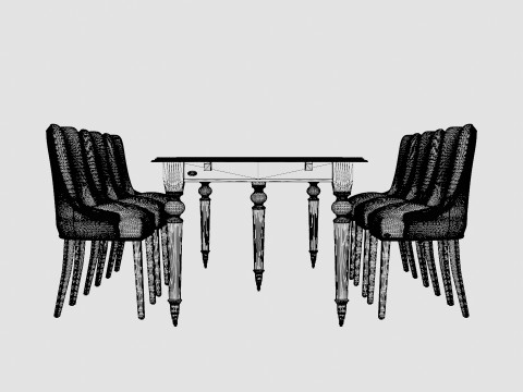 Modus black with Hudson chair sand Dining Set 3D Model