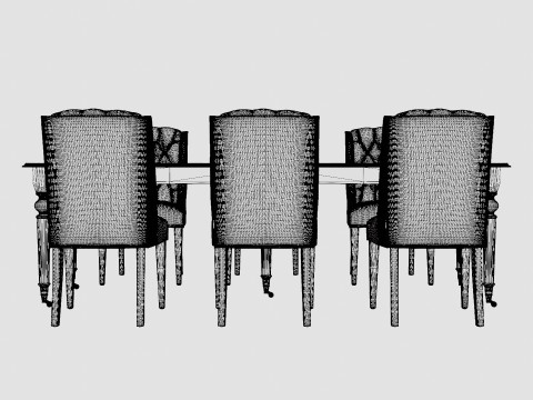 Modus black with Venice chair indigo Dining Set 3D Model