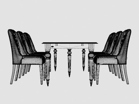 Modus black with Venice chair indigo Dining Set 3D Model