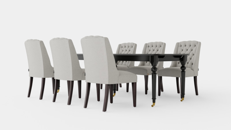 Modus black with Venice chair sand Dining Set 3D 모델 .c4d .max .obj .3ds .fbx .stl .blend 