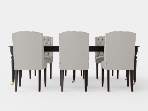 Modus black with Venice chair sand Dining Set 3D 모델
