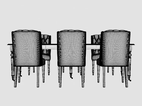 Modus black with Venice chair sand Dining Set 3D Model