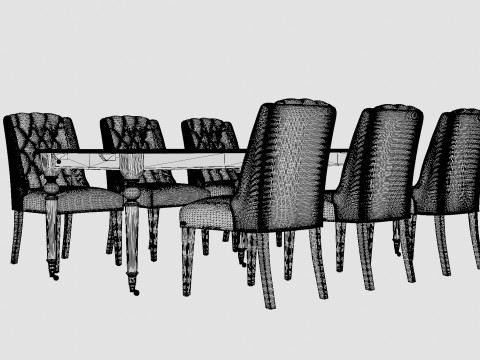 Modus black with Venice chair sand Dining Set 3D 모델