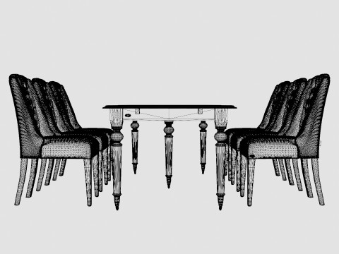 Modus black with Venice chair sand Dining Set 3D 모델
