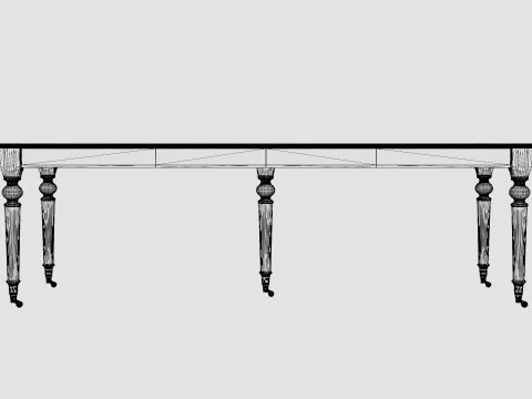 Modus dining table black 3D Model