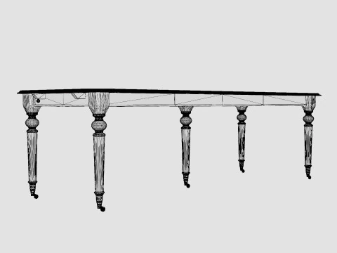 Modus dining table black 3D Model