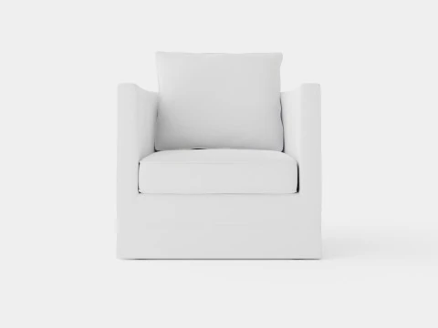 Poltrona Monroe off white Modelo 3D