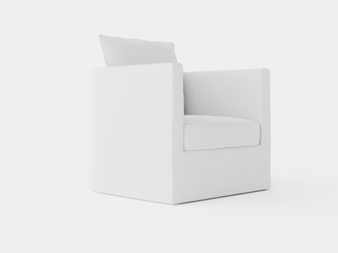 Monroe armchair off white 3D मॉडल