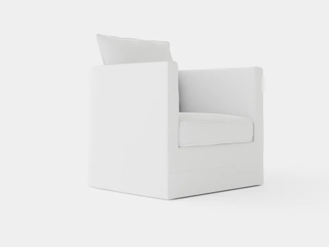 Monroe armchair off white 3D Model