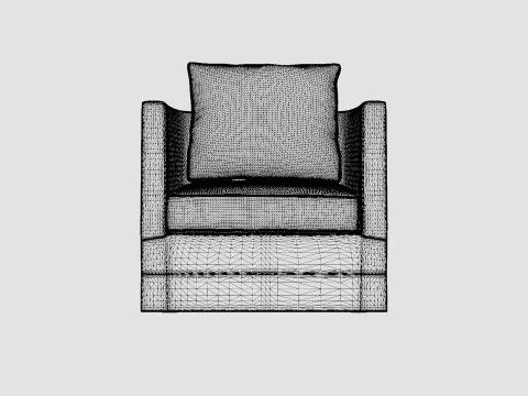 Monroe armchair off white 3D Model