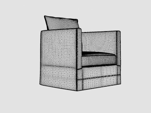 Monroe armchair off white 3D Model