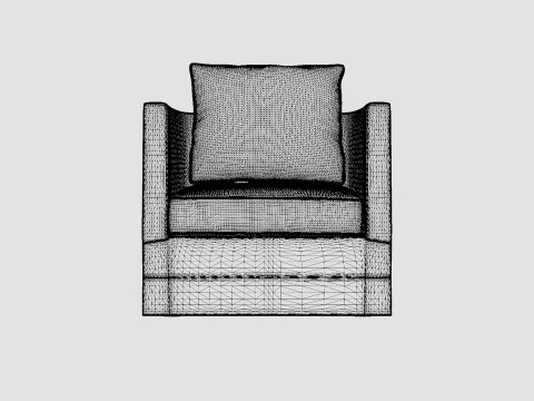 Monroe armchair sand 3D Model