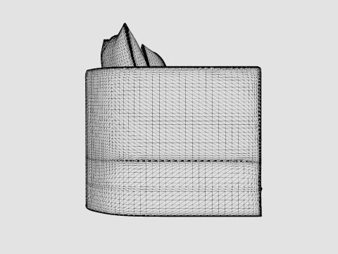 Monroe sofa indigo 3D Model