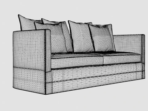 Monroe sofa off white 3D Model