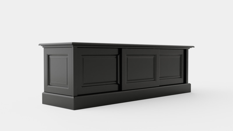 Montauk media bench black 3D Model .c4d .max .obj .3ds .fbx .stl .blend 