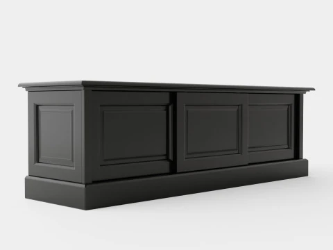 Montauk media bench black 3D Model