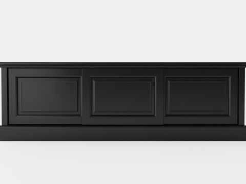 Montauk media bench black 3D Model