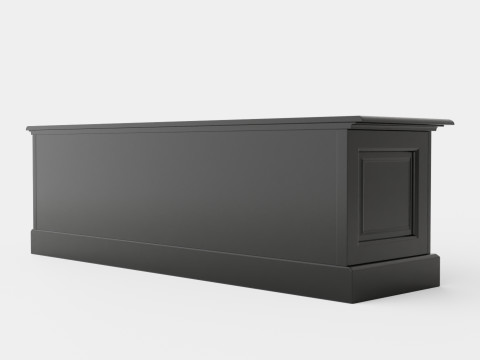 Montauk media bench black 3D Model