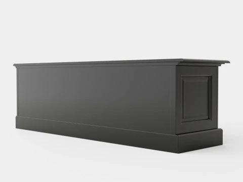 Banco de m&iacute;dia Montauk preto Modelo 3D