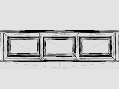 Montauk media bench black 3D Model