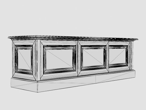 Banco de m&iacute;dia Montauk preto Modelo 3D