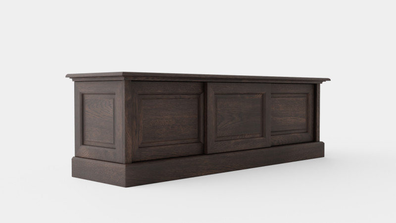 Montauk media bench wenge 3D Model .c4d .max .obj .3ds .fbx .stl .blend 