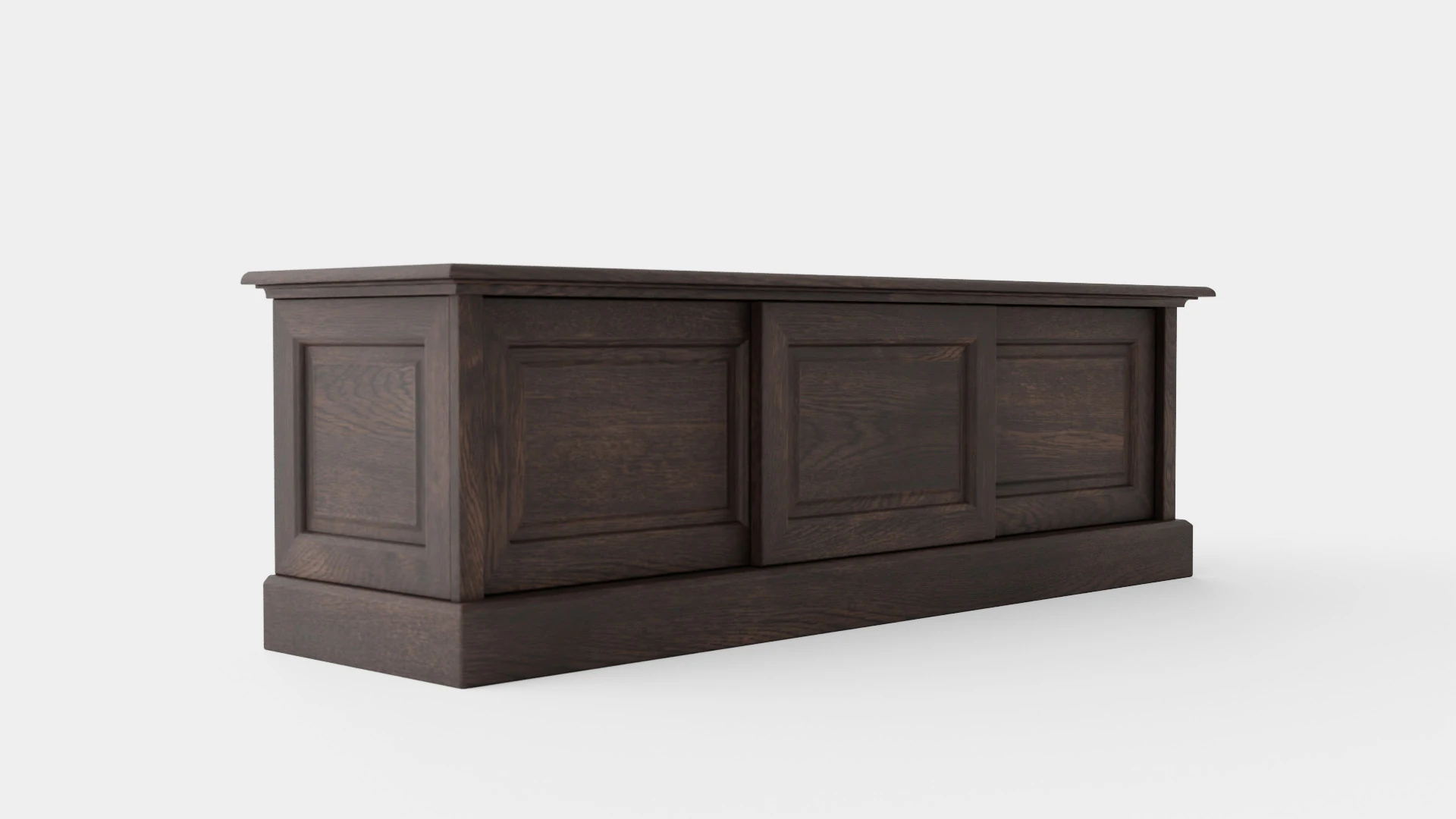 Montauk media bench wenge 3D Model .c4d .max .obj .3ds .fbx .stl .blend 