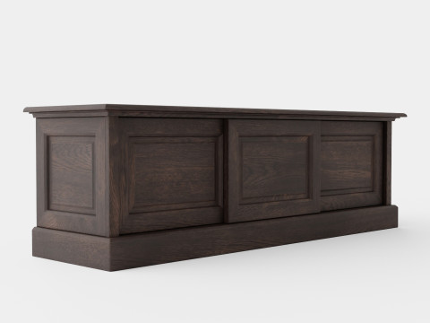 Montauk media bench wenge 3D Model