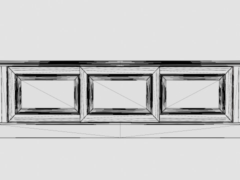 Montauk media bench wenge 3D Model
