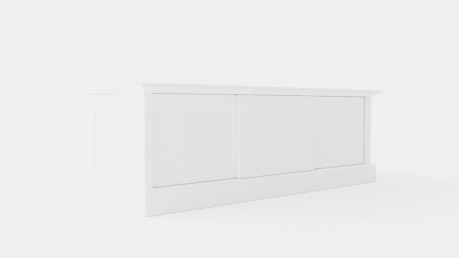 Montauk media bench white 3D Model .c4d .max .obj .3ds .fbx .stl .blend