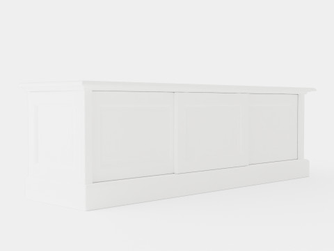 Montauk media bench white 3D Model