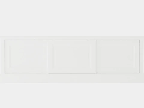 Montauk media bench white 3D Model