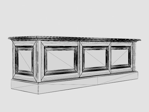 Montauk media bench white 3D Model