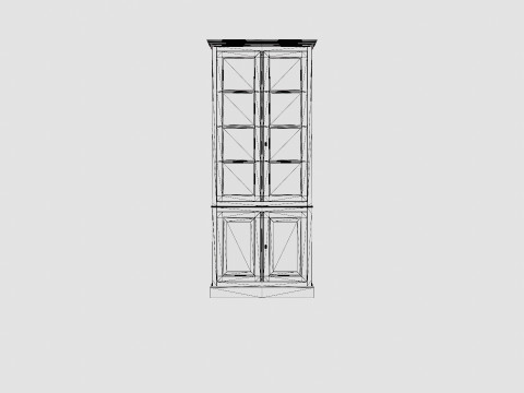 Nantucket display cabinet black 3D 模型