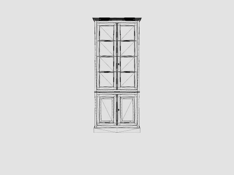 Nantucket display cabinet black 3D Model