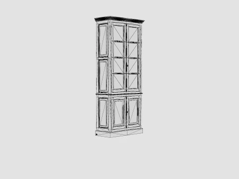 Nantucket display cabinet black 3D Model