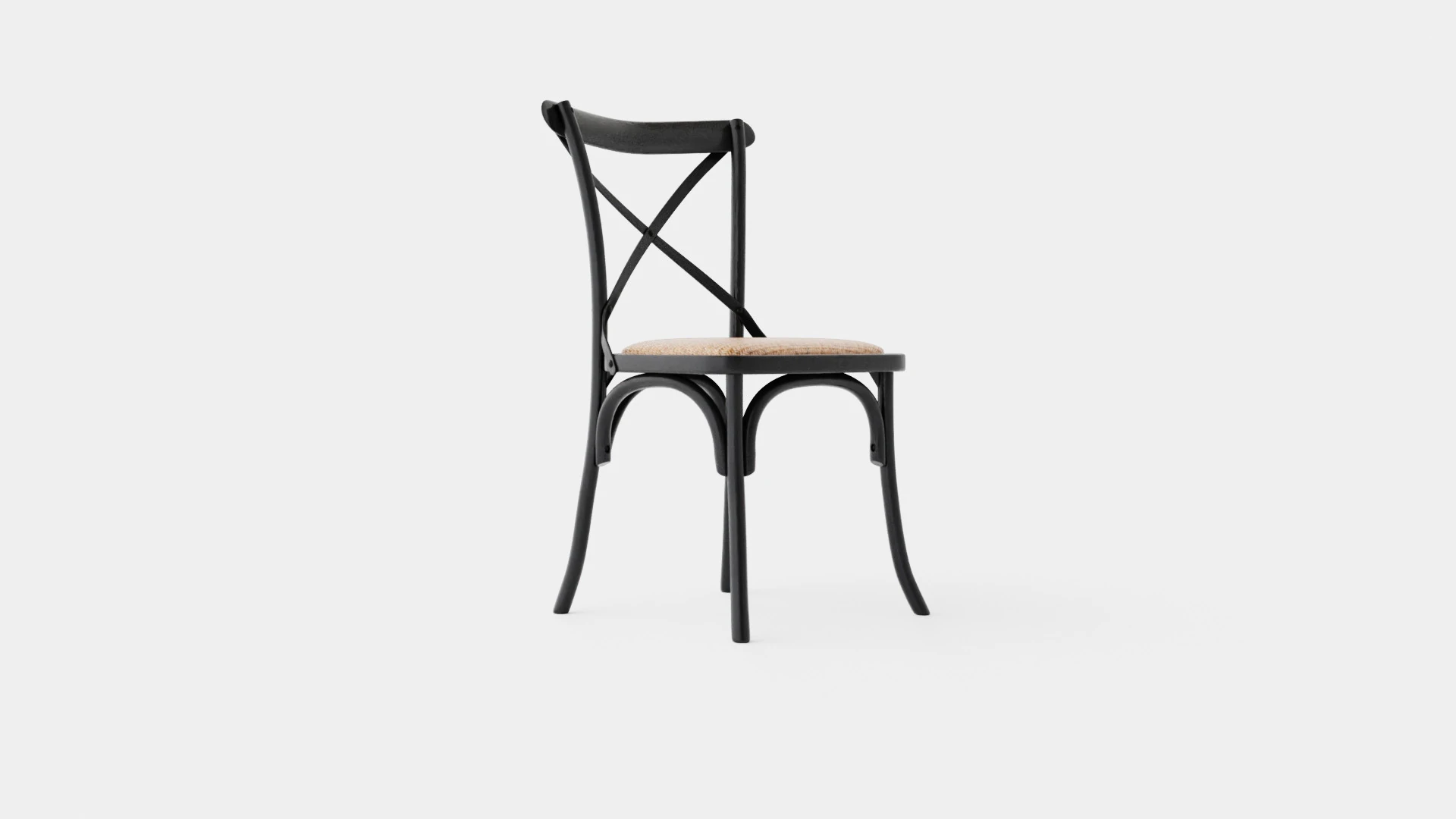 Cross dining chair black 3D Model .c4d .max .obj .3ds .fbx .stl .blend