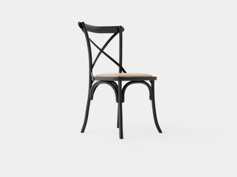 Cross dining chair black 3D Model